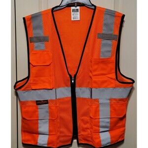 Radians SV7E-2ZOM-S/M Surveyor Industrial Safety Vest 7 Pockets Reflective Tape